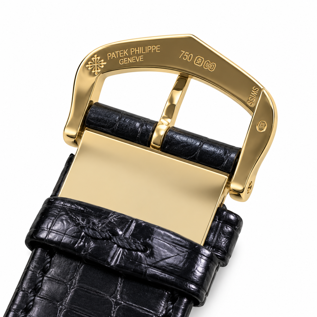 Cartier Santos-Dumont Large — 18K Yellow Gold, White Dial, Roman Numerals & Black Alligator Strap, Quartz