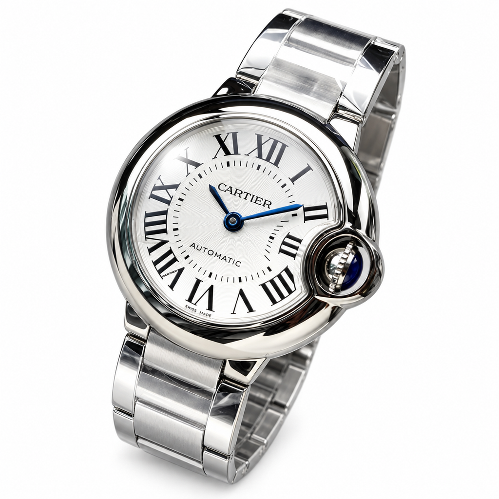 Cartier Ballon Bleu 36mm Automatic — Stainless Steel, Silver Dial & Steel Bracelet