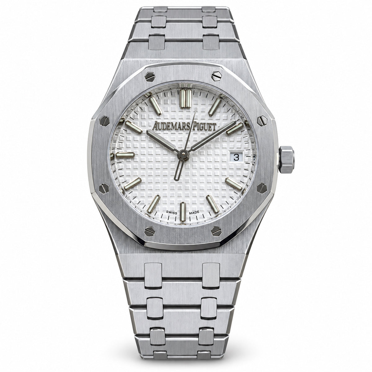 Audemars Piguet Royal Oak Lady Selfwinding White Grande Tapisserie Dial Stainless Steel Bracelet 34mm