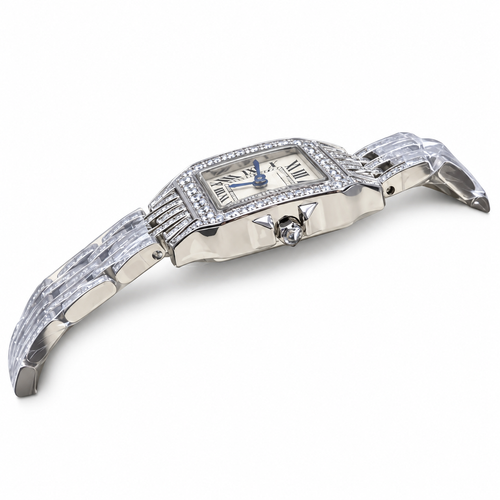 Cartier Panthère White Gold Full Diamond White Dial Watch – KDY