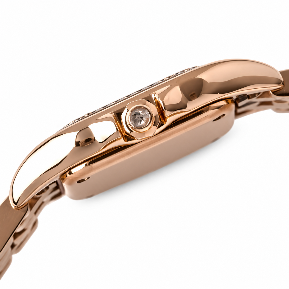 Cartier Panthère Small — 18K Rose Gold, Diamond Bezel, White Dial & Rose Gold Panthère Bracelet, Women