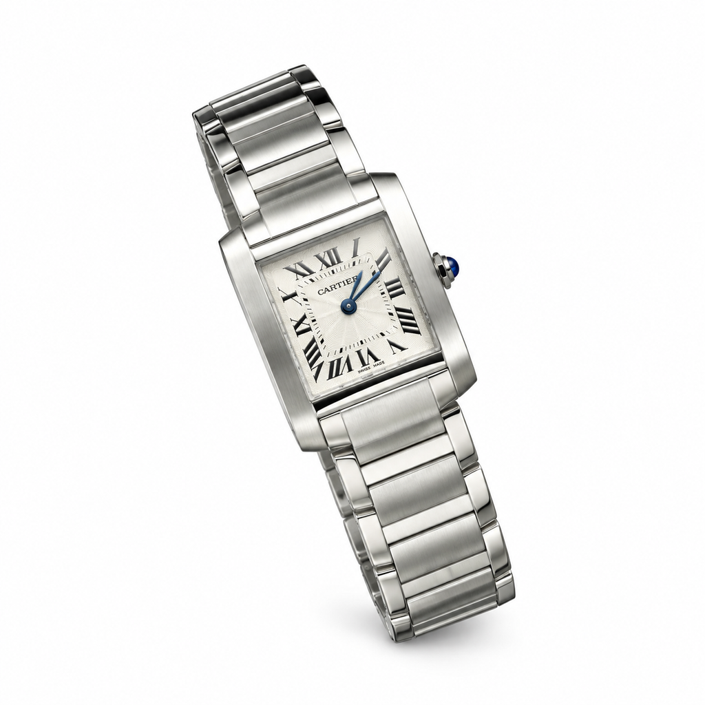 Cartier Tank Française Large — Steel, Silver Dial, Roman Numerals & Steel Bracelet, Quartz