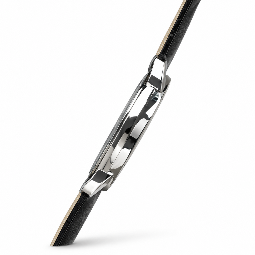 Cartier Ronde Louis Cartier — 18K White Gold, Diamond Bezel & Black Alligator Strap