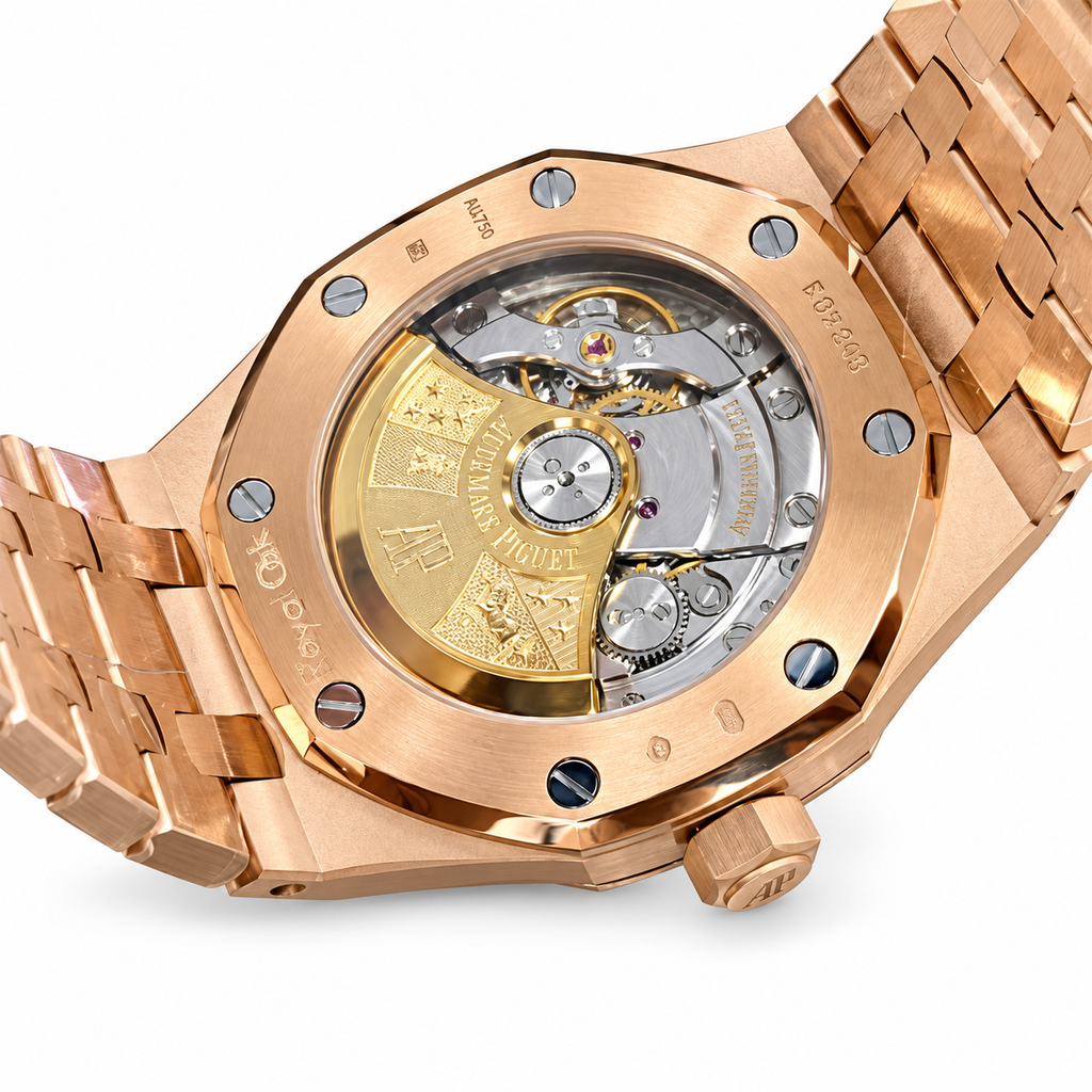 Audemars Piguet Royal Oak Rose Gold White Dial Integrated Bracelet Automatic Watch