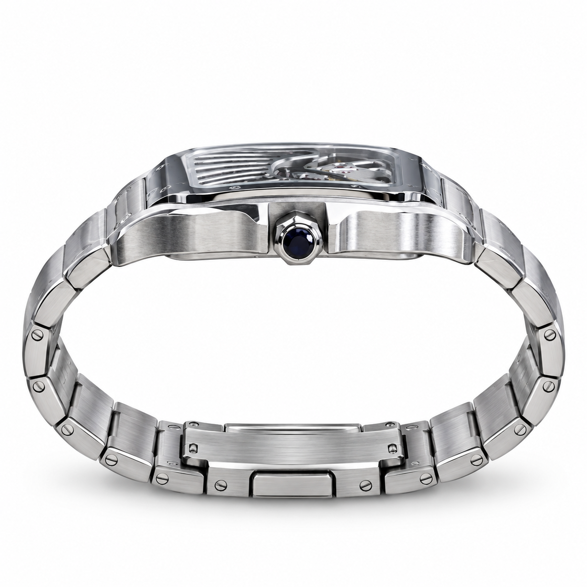Cartier Santos de Cartier Large — Steel, Skeleton Dial, Roman Numerals & Steel Bracelet, Automatic