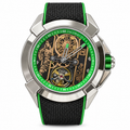 Jacob & Co. x CR7 Cristiano Ronaldo Epic X Titanium Flying Tourbillon Rose Gold CR7 Silhouette Green Chapter Ring Black Fabric Green Edge Strap Watch