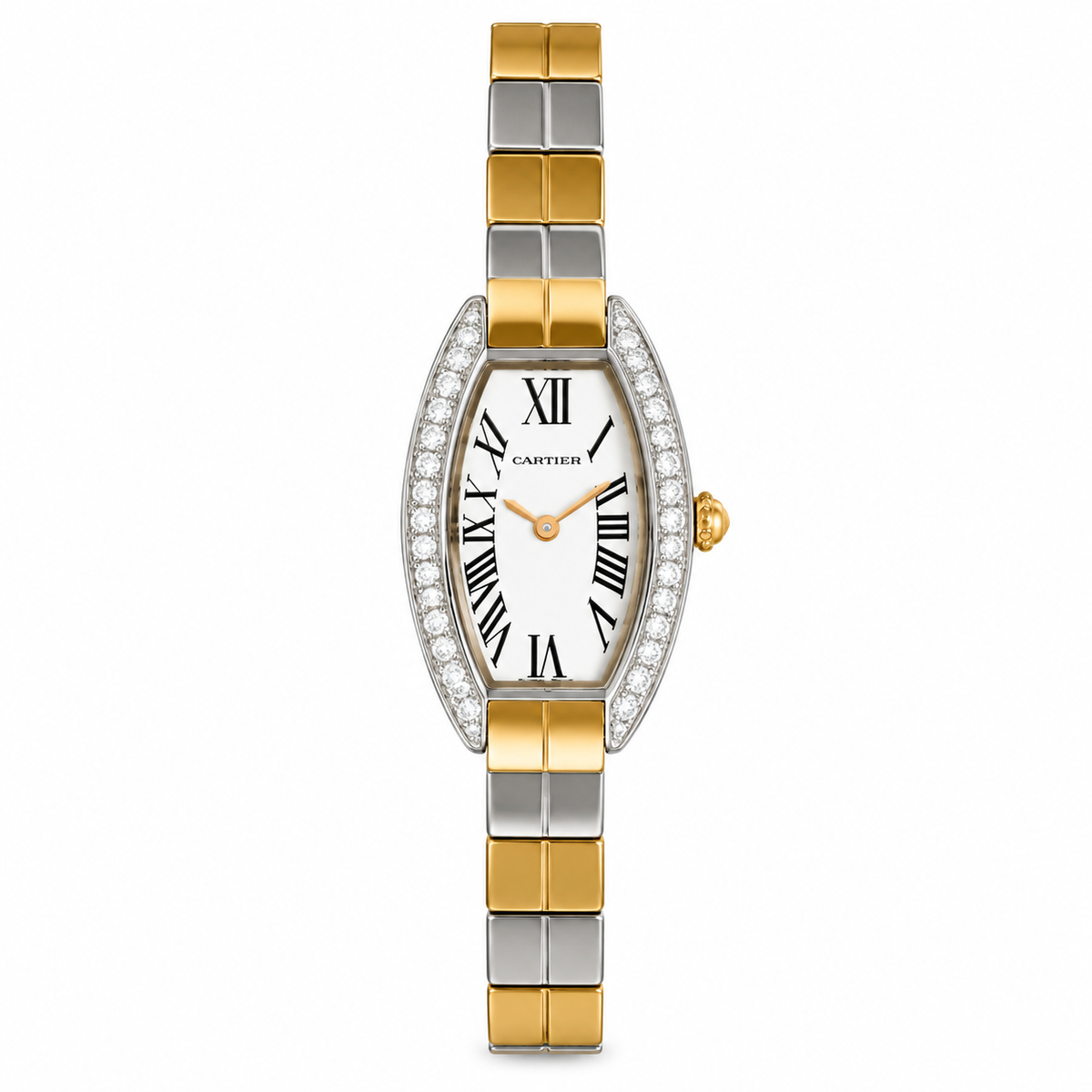 Cartier Lanières — Diamond Bezel, Two-Tone Gold & Steel Bracelet Watch