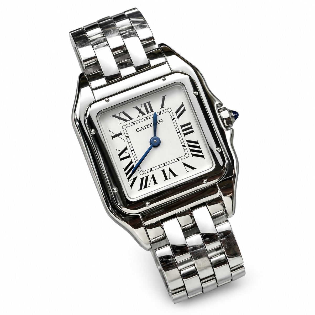 Cartier Panthère de Cartier Large — Steel, Silver Dial, Roman Numerals & Steel Bracelet, Quartz