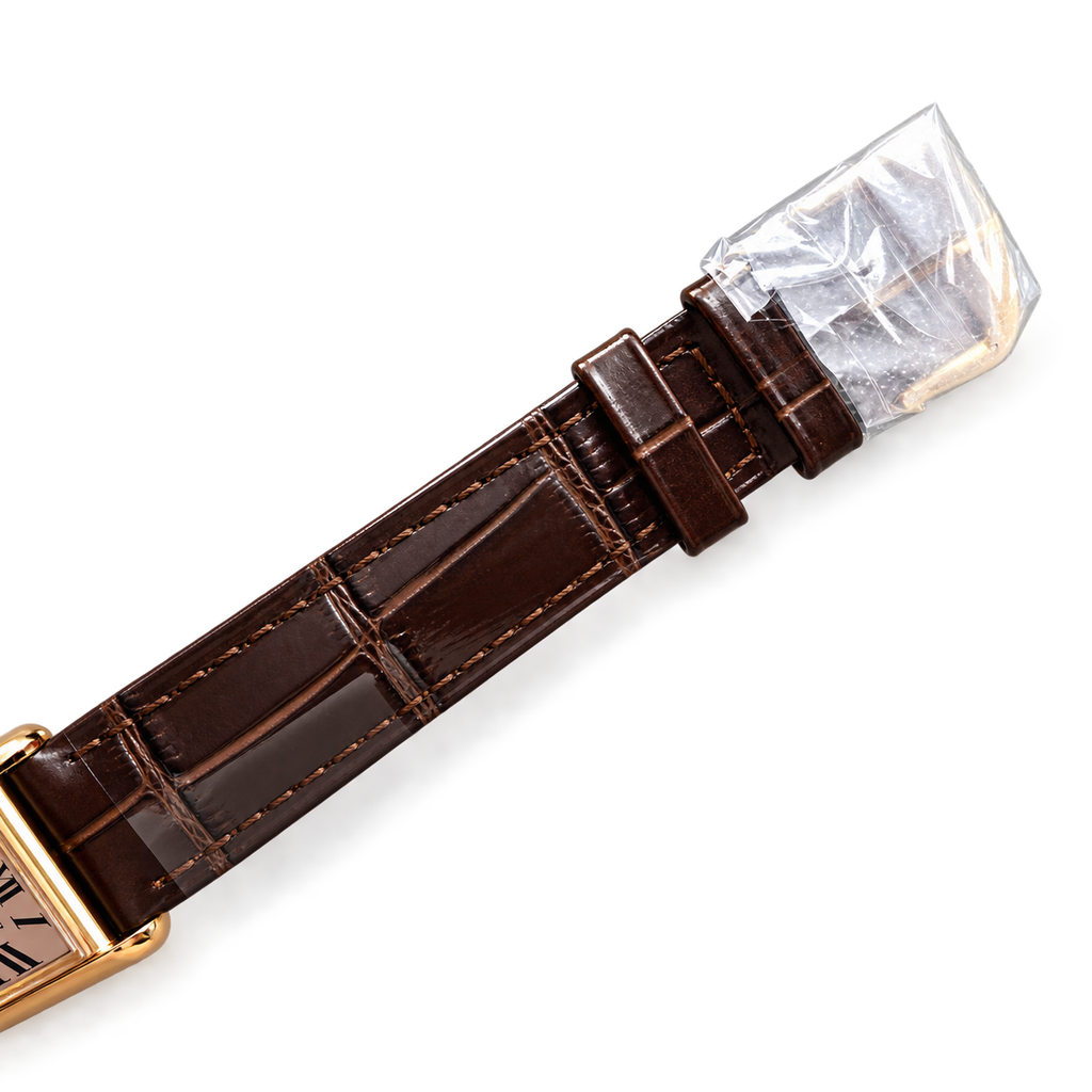 Cartier Tank Must — 18K Yellow Gold, Ivory Dial & Dark Brown Alligator Strap