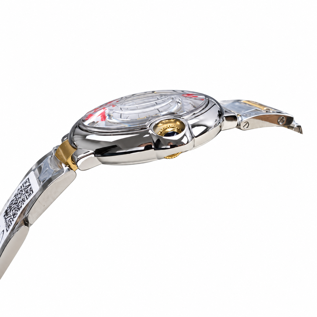 Cartier Ballon Bleu 42mm — Steel & Yellow Gold, Silver Dial, Roman Numerals & Two-Tone Bracelet, Automatic