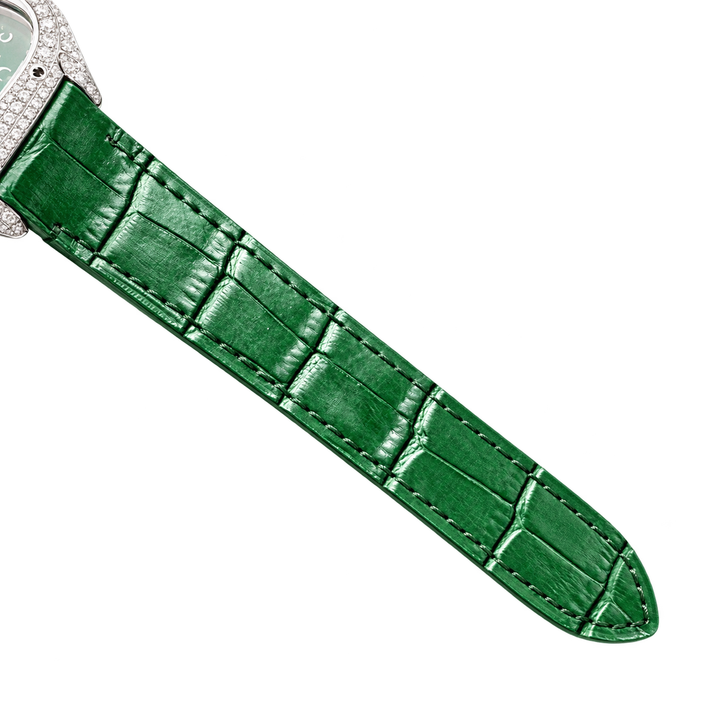 Cartier Santos Diamond Bezel Arabic Green Dial Watch – KDY