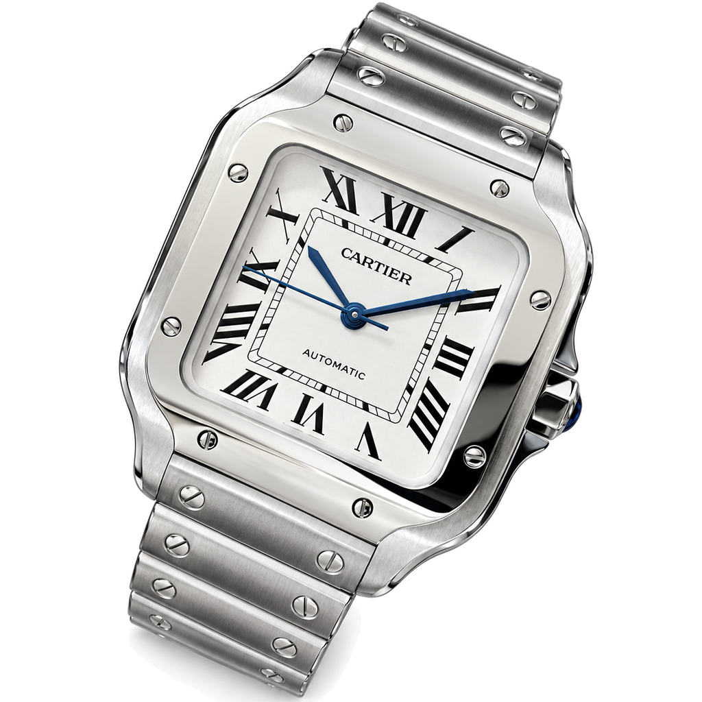 Cartier Santos Steel White Dial Automatic Bracelet Watch – KDY