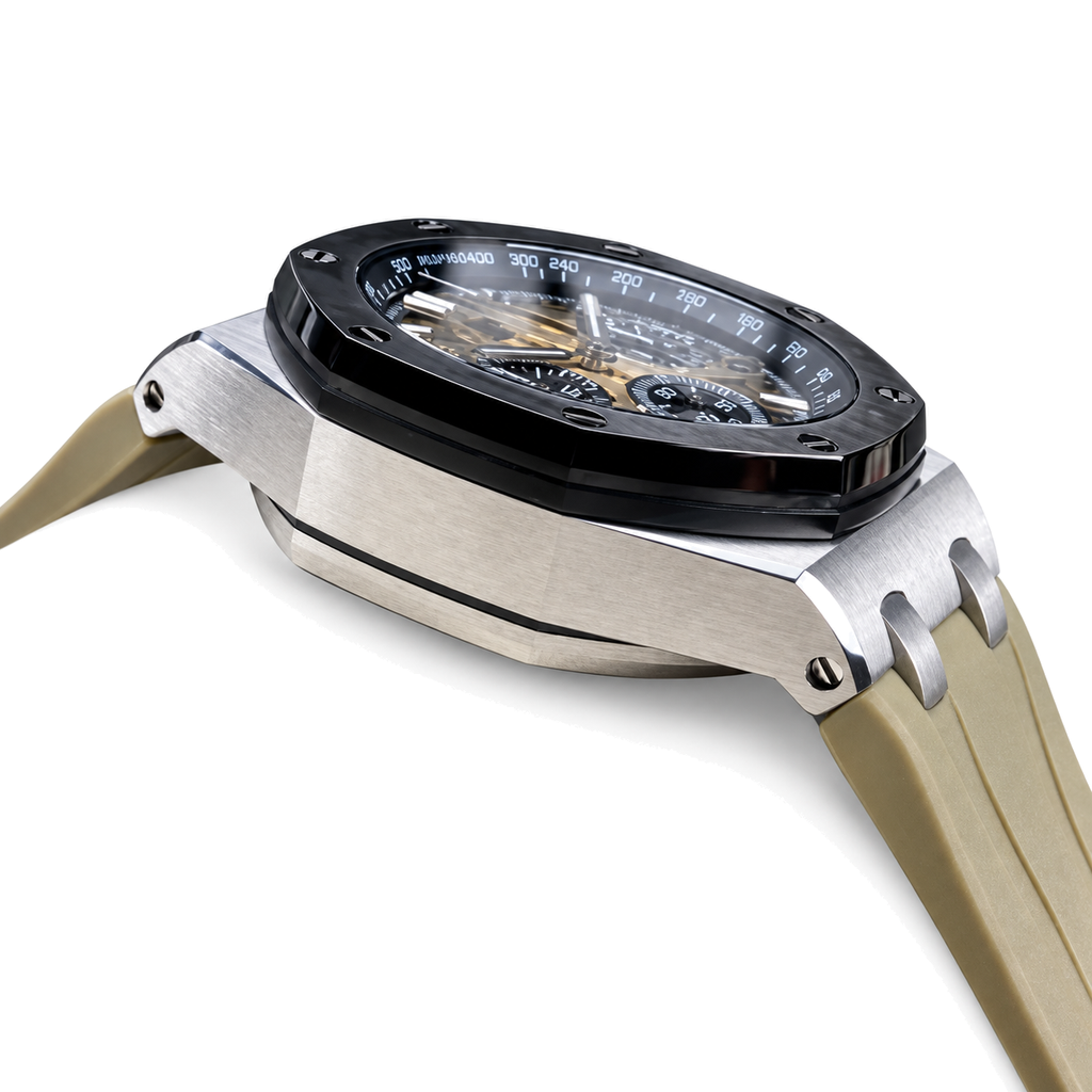 Audemars Piguet Royal Oak Offshore Chronograph Black Ceramic Bezel Khaki Dial Rubber Strap Watch