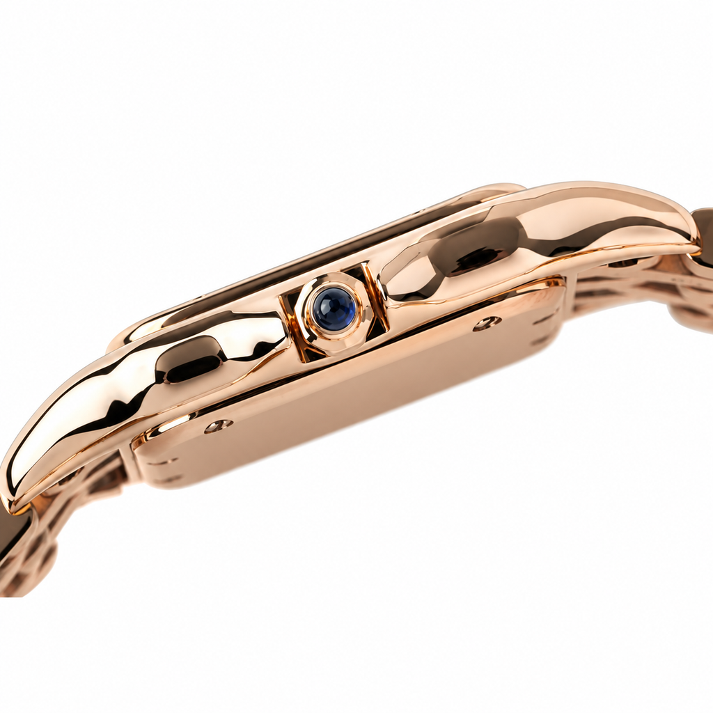 Cartier Panthère de Cartier — 18K Rose Gold Case & Bracelet, White Dial, Sapphire Crown
