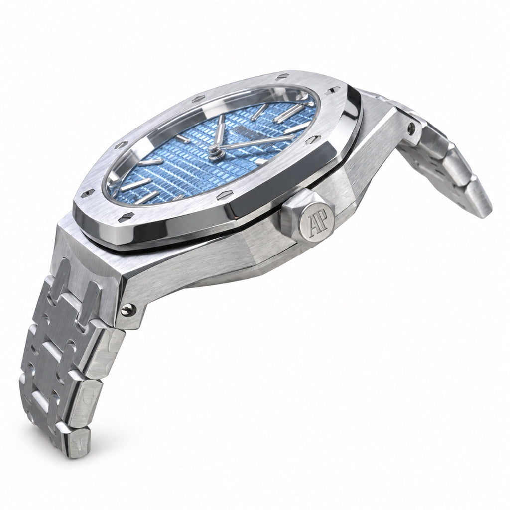 Audemars Piguet Royal Oak Steel Light Blue Tapisserie Date Watch