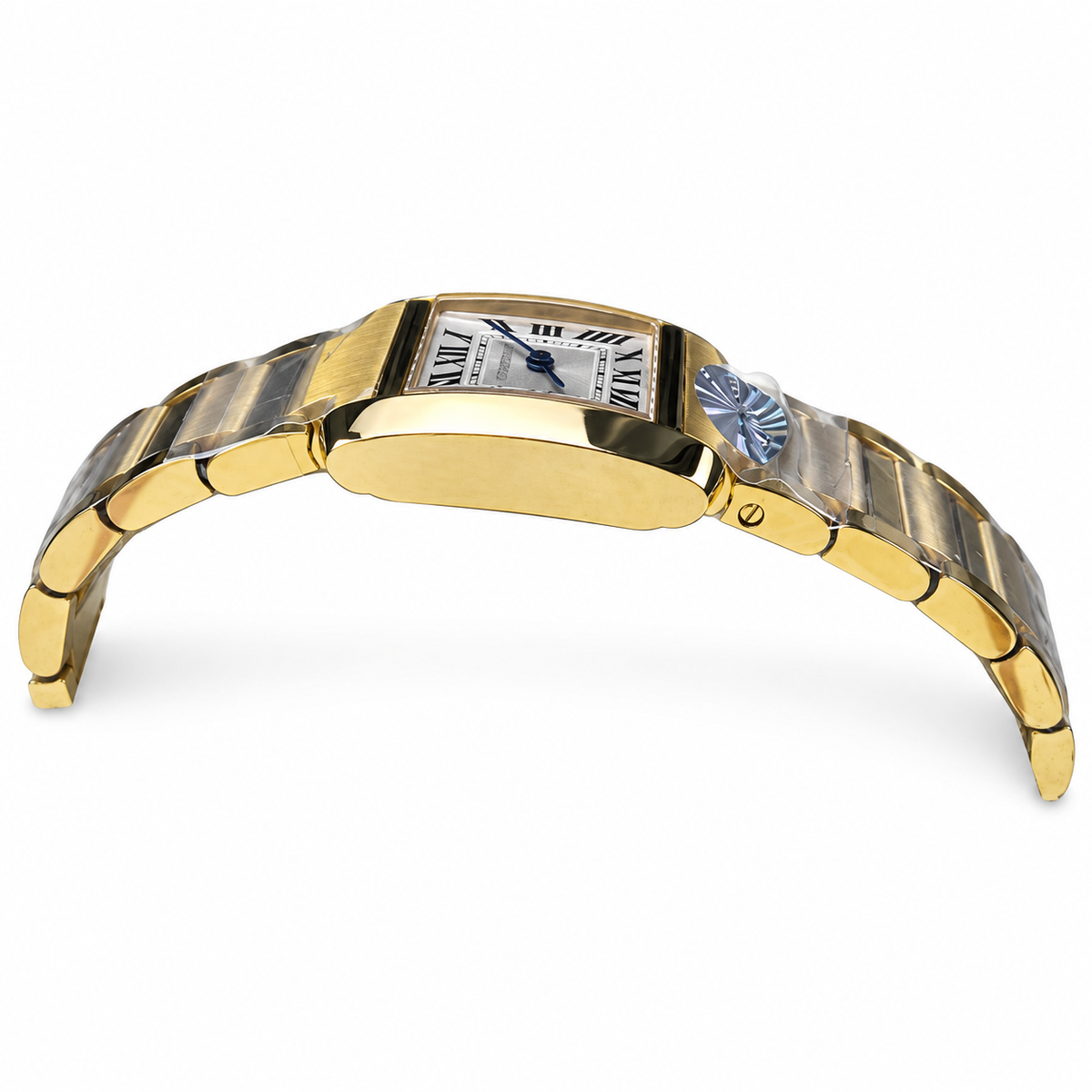 Cartier Tank Française — 18K Yellow Gold, White Dial & Gold Bracelet, Small