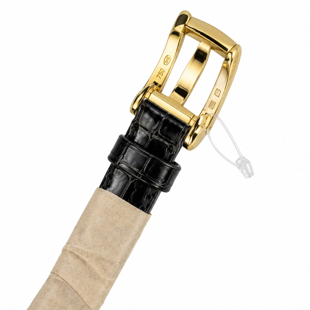 Cartier Baignoire 18K Yellow Gold Oval Luxury Watch Black Alligator Strap Swiss Made