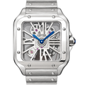 Cartier Santos Skeleton Blue Hands Steel Bracelet Watch – KDY