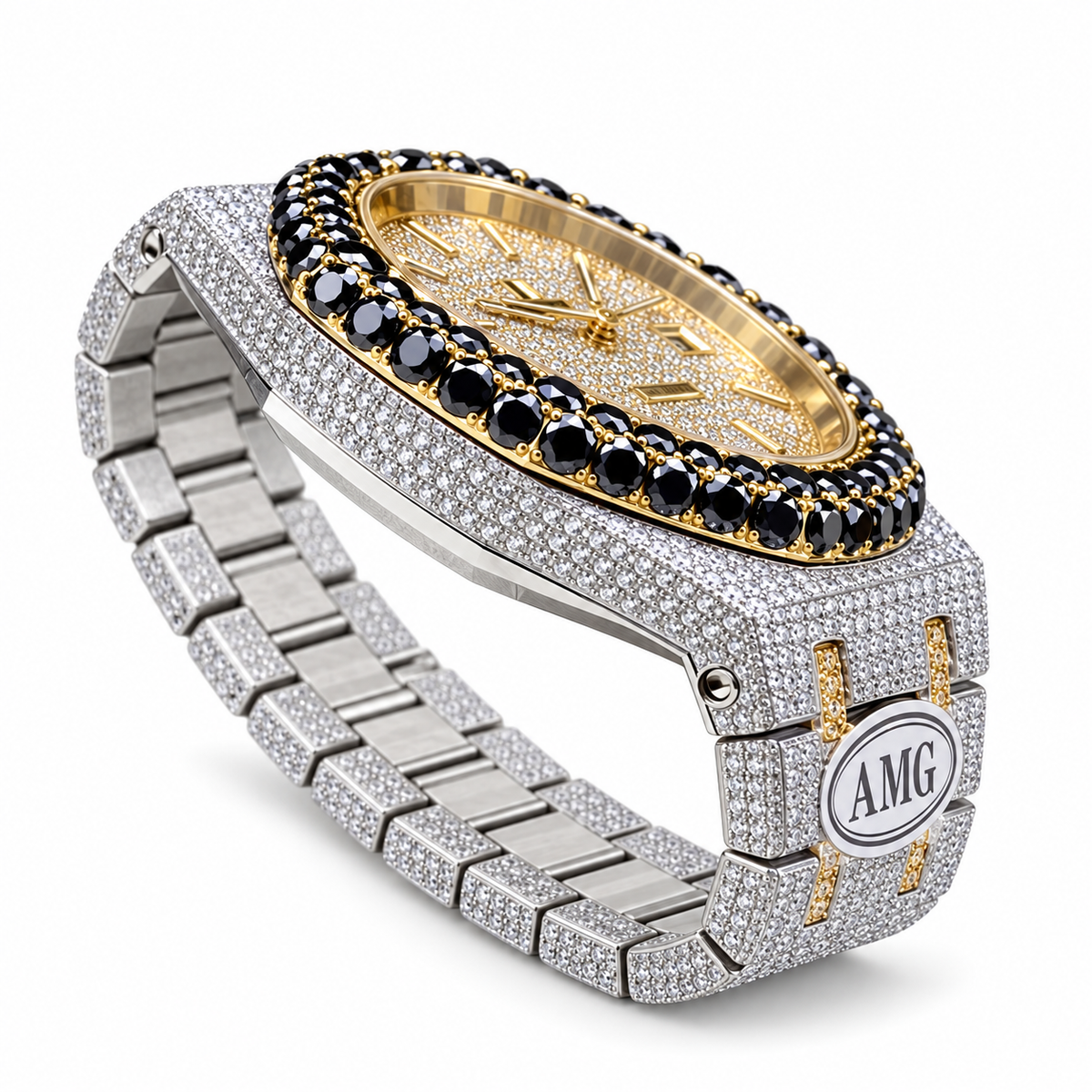 Audemars Piguet Royal Oak Iced Out – Yellow Diamond & Black Gem AMG