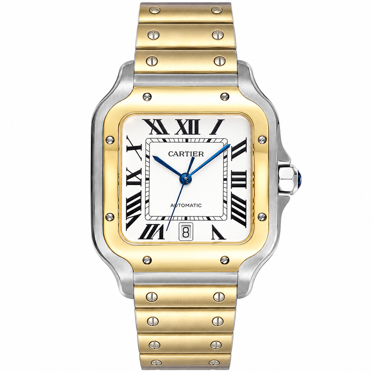 Cartier Santos de Cartier Automatic — Two-Tone Yellow Gold & Steel Bracelet Watch