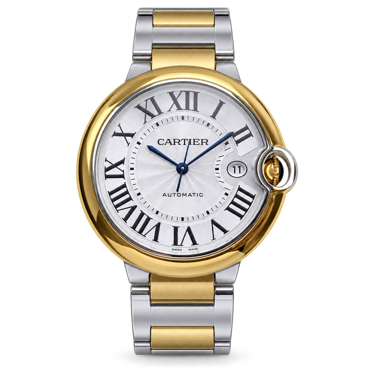 Cartier Ballon Bleu Two-Tone 18K Yellow Gold Stainless Steel Bracelet Automatic Watch