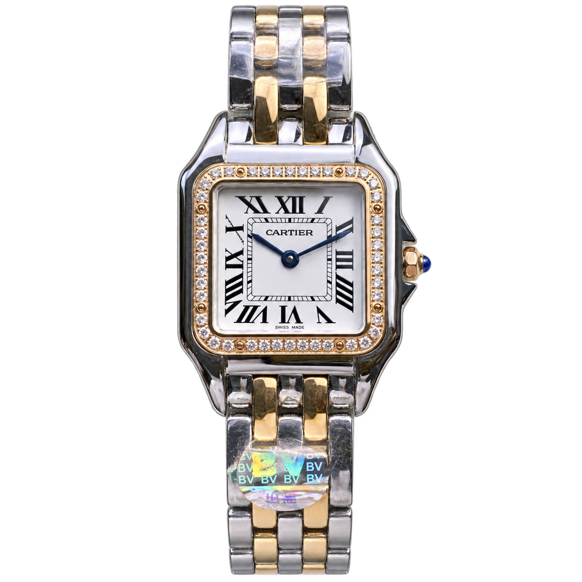 Cartier Panthère de Cartier Small — Steel & Yellow Gold, Diamond Bezel, White Dial & Two-Tone Bracelet, Quartz
