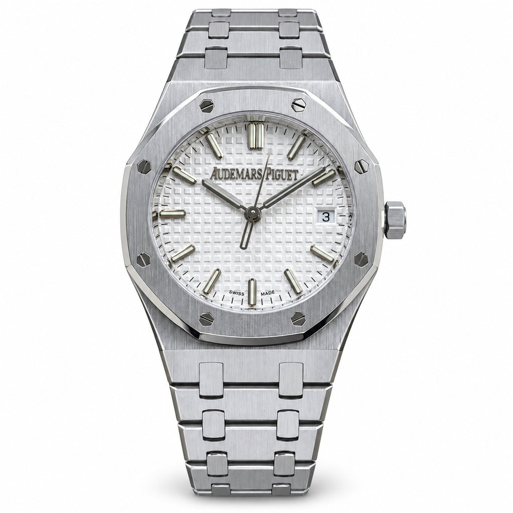Audemars Piguet Royal Oak Lady Selfwinding 34mm – White Grande Tapisserie Steel Bracelet