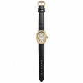 Cartier Baignoire Vintage — 18K Yellow Gold, Cream Dial, Roman Numerals & Black Leather Strap, Women