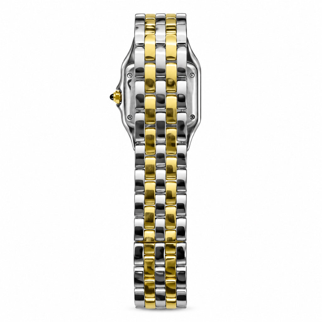 Cartier Panthère de Cartier Medium — Steel & Yellow Gold, Diamond Bezel, MOP Dial & Two-Tone Bracelet, Women