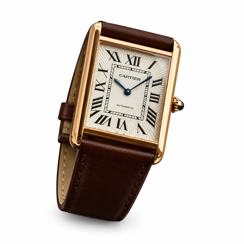 Cartier Tank Must — Gold-Tone, Cream Dial & Tan Leather Strap