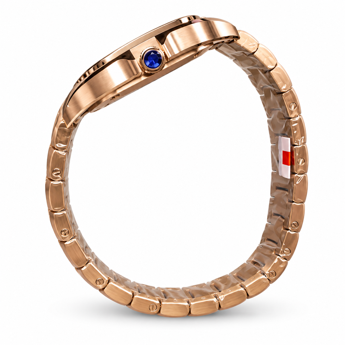 Cartier Santos Large — 18K Rose Gold, White Dial, Roman Numerals & Rose Gold Bracelet, Automatic