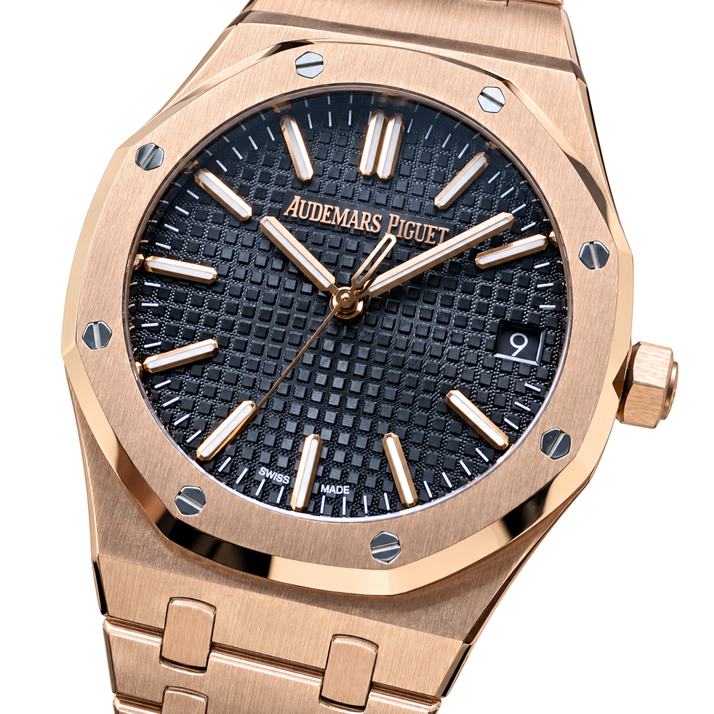 Audemars Piguet Royal Oak 41mm – Rose Gold Blue Tapisserie Dial