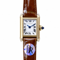 Cartier Tank Louis Yellow Gold White Dial Brown Leather Watch