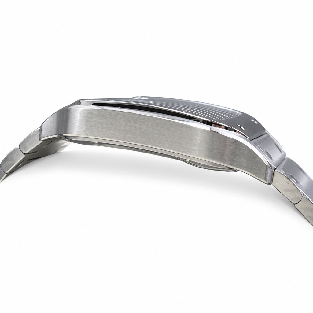 Cartier Santos Large Steel Skeleton Dial Blue Hands Automatic Bracelet Watch – KDY
