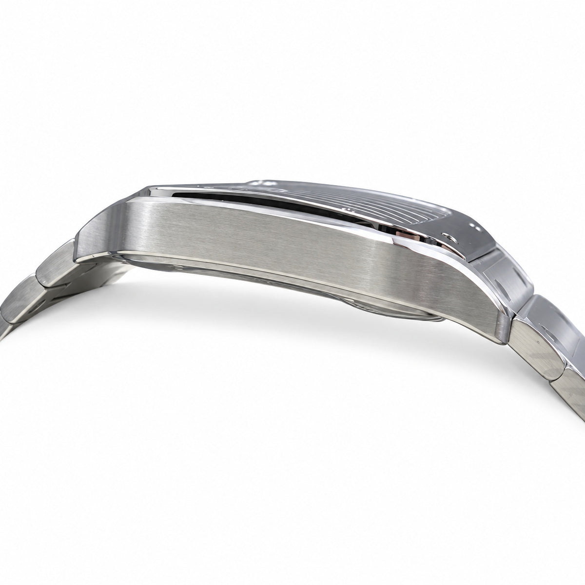 Cartier Santos Large Steel Skeleton Dial Blue Hands Automatic Bracelet Watch – KDY
