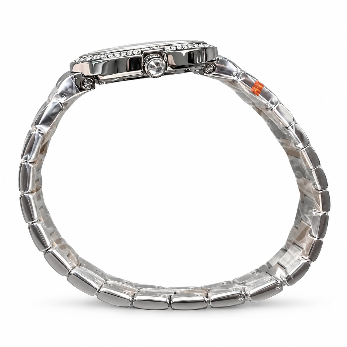 Cartier Baignoire — 18K White Gold, Diamond Bezel & Two-Tone Gold Bracelet