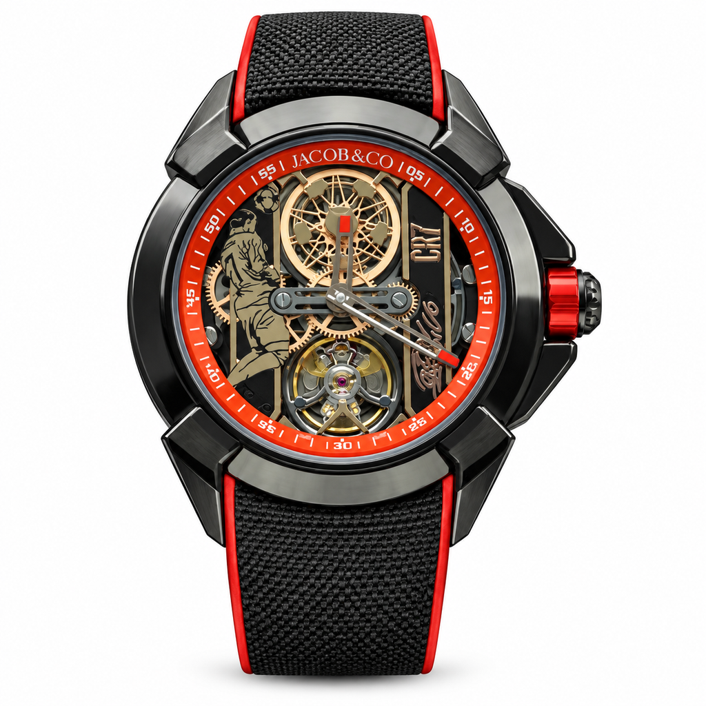 Jacob & Co. Epic X CR7 Black DLC Tourbillon Skeleton Red Black Watch