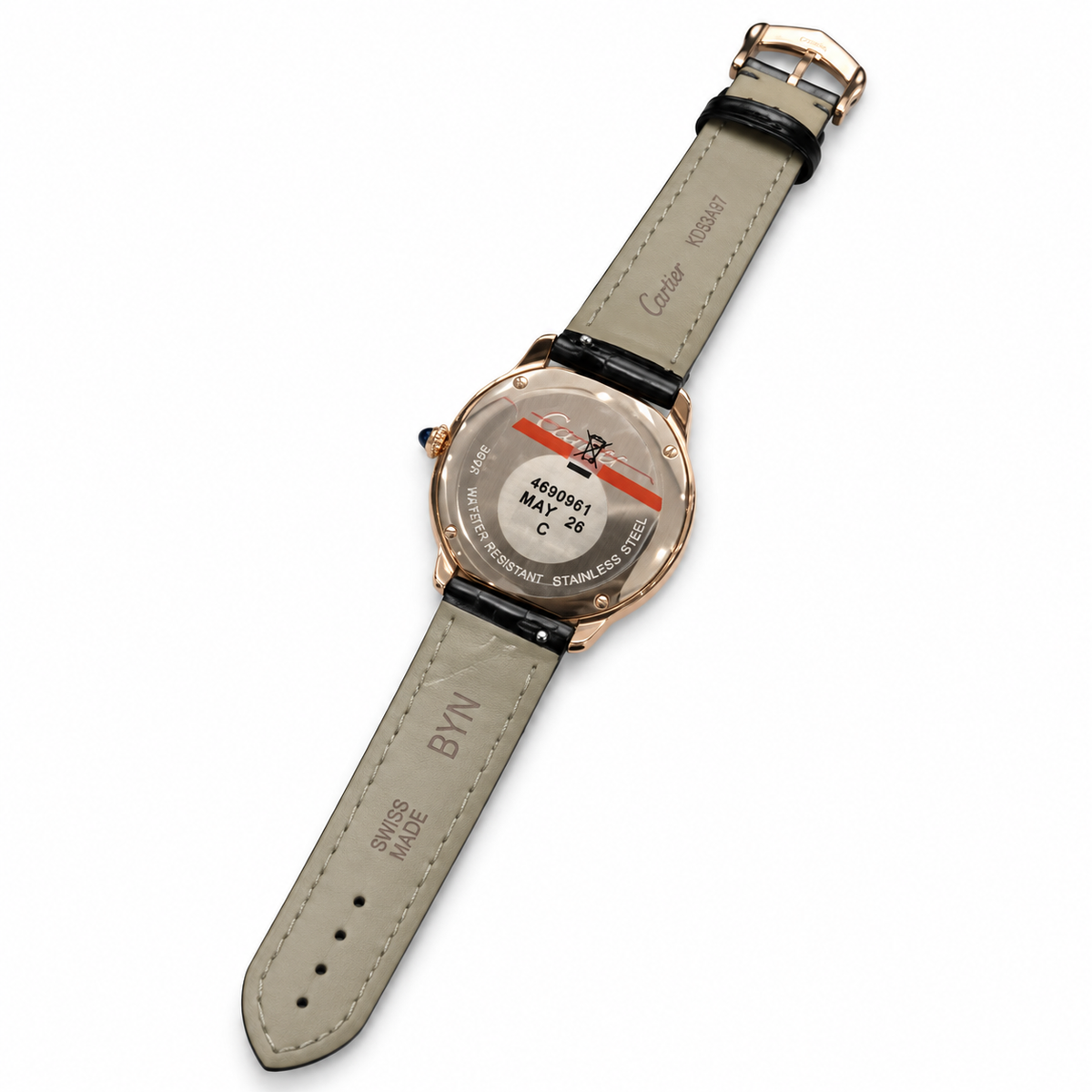 Cartier Ronde Louis Cartier — Yellow Gold, White Dial & Black Alligator Strap