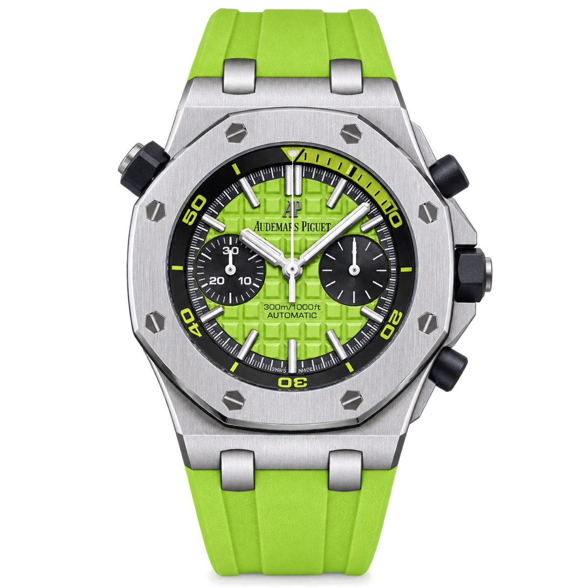 Audemars Piguet Royal Oak Offshore Diver Chronograph Green Dial Rubber Strap Watch