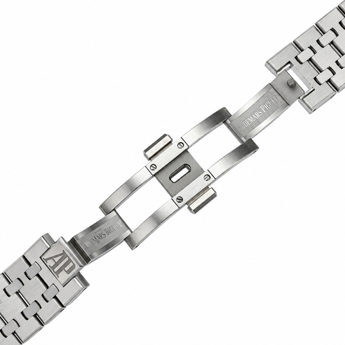 Audemars Piguet Royal Oak Steel Diamond Bezel Blue Tapisserie Date Watch