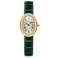 Cartier Baignoire Yellow Gold Diamond Bezel Ivory Dial Green Strap Watch – KDY