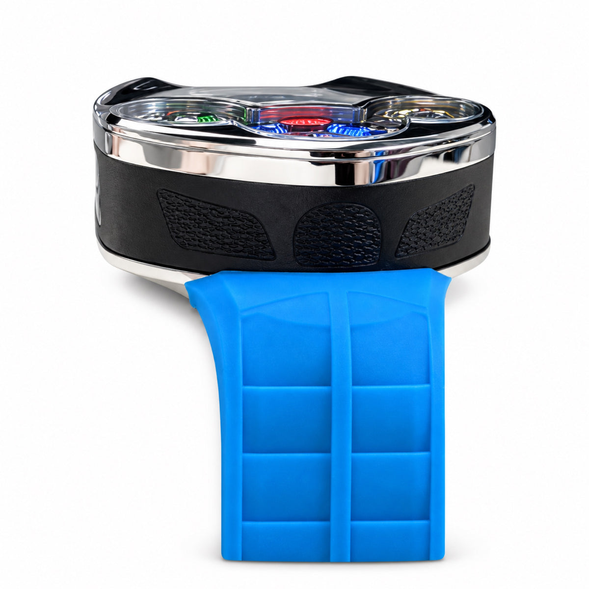 Jacob & Co. x Bugatti Chiron Tourbillon Dashboard Compass Engine Steel Blue Rubber Watch