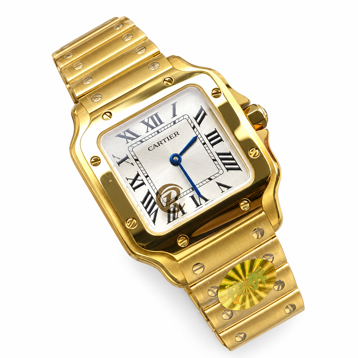 Cartier Santos Medium Yellow Gold White Dial Automatic Gold Bracelet Watch – KDY