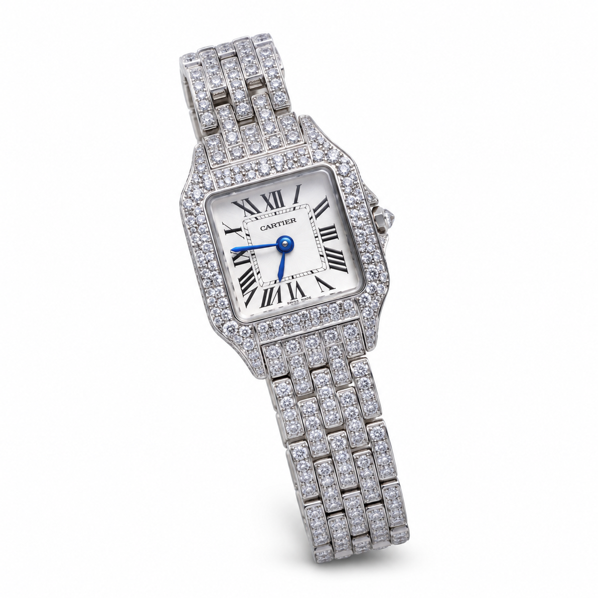 Cartier Panthère White Gold Full Diamond White Dial Watch – KDY