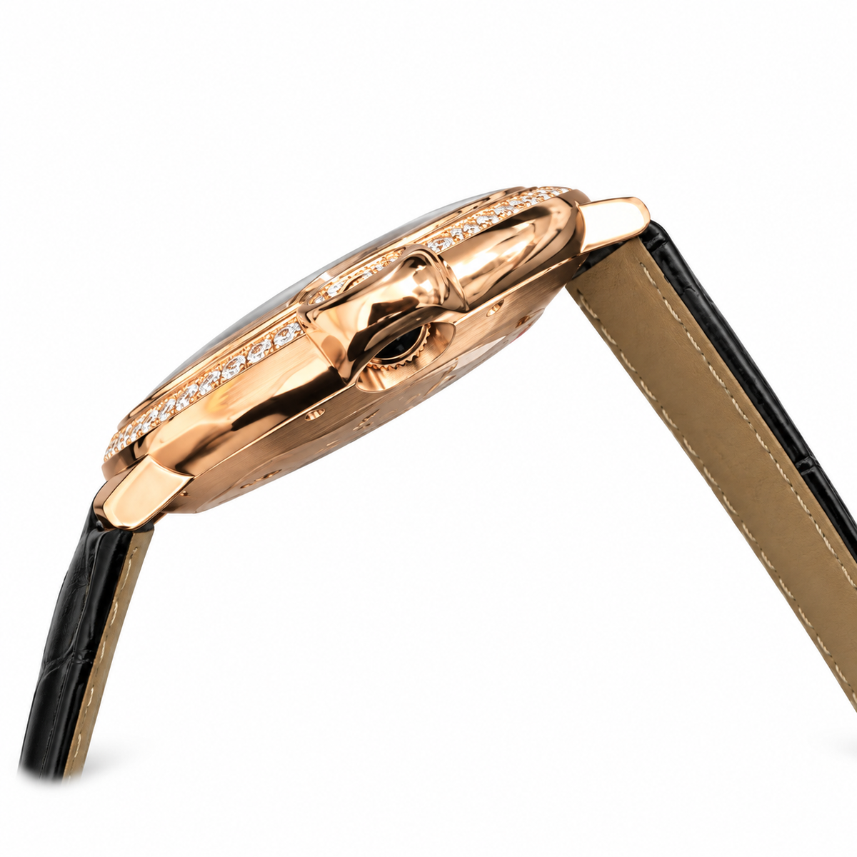 Cartier Ballon Bleu Rose Gold Diamond Bezel Chocolate Dial Watch – KDY
