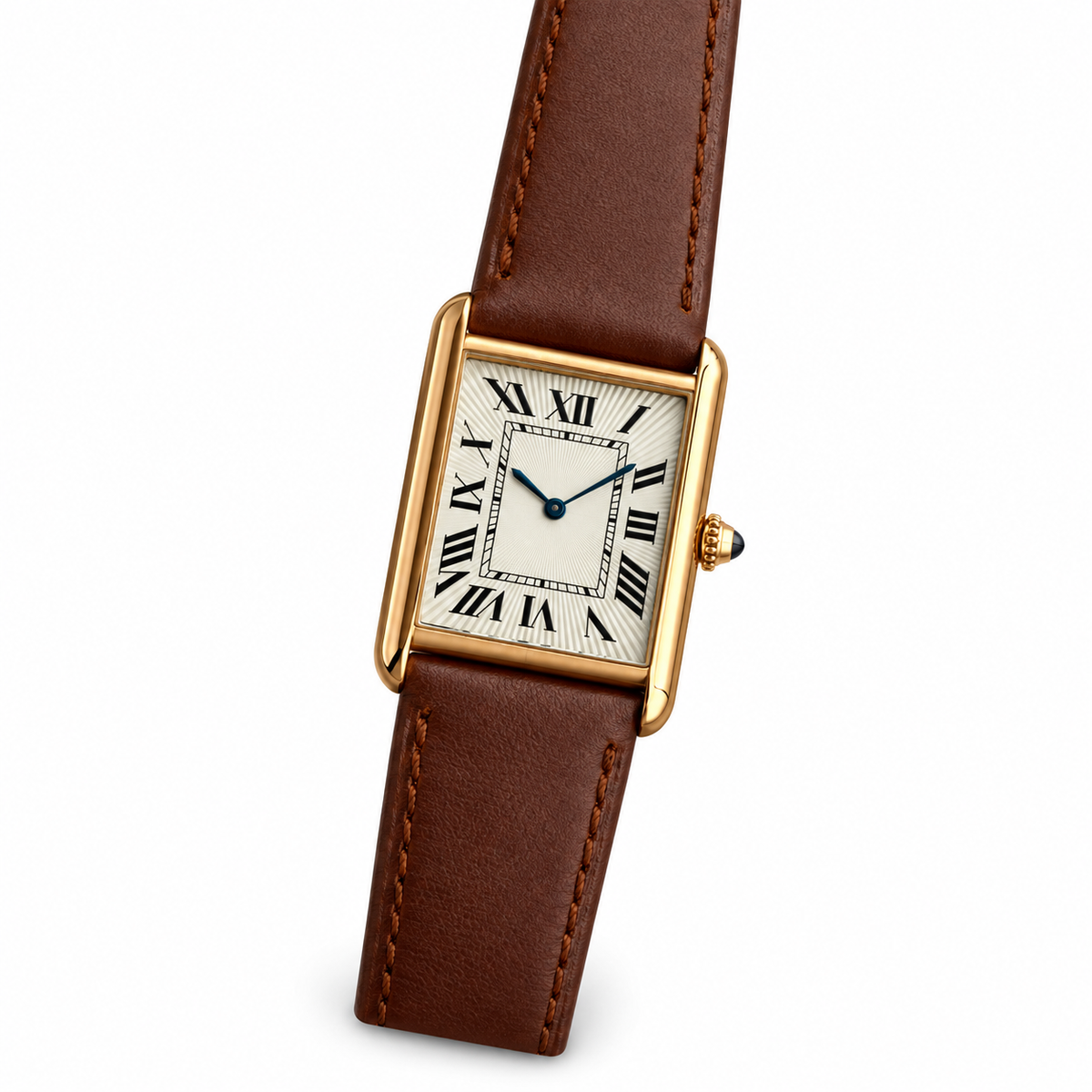 Cartier Tank Must — Gold-Tone, Cream Dial & Tan Leather Strap