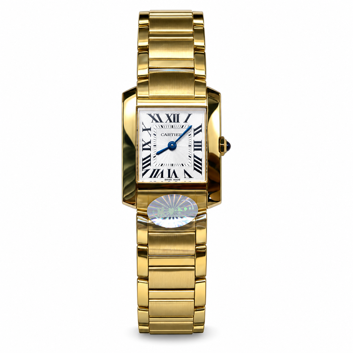 Cartier Tank Française — 18K Yellow Gold, White Dial & Gold Bracelet, Small