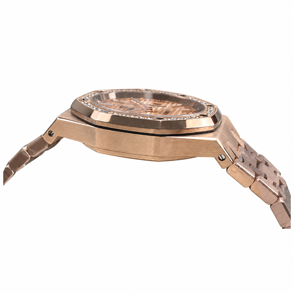 Audemars Piguet Royal Oak Selfwinding 34mm – Rose Gold Diamond Bezel Pink Dial