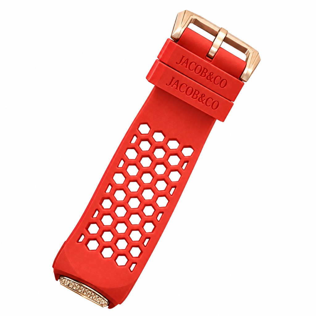 Jacob & Co. Epic X CR7 Diamond Gold Tourbillon Red Rubber Watch
