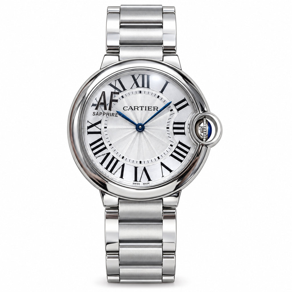 Cartier Ballon Bleu Stainless Steel White Dial Sapphire Crystal Watch